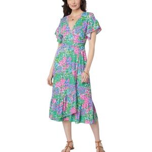 NWT Lilly Pulitzer Juliet Ruffle Midi Dress size Large